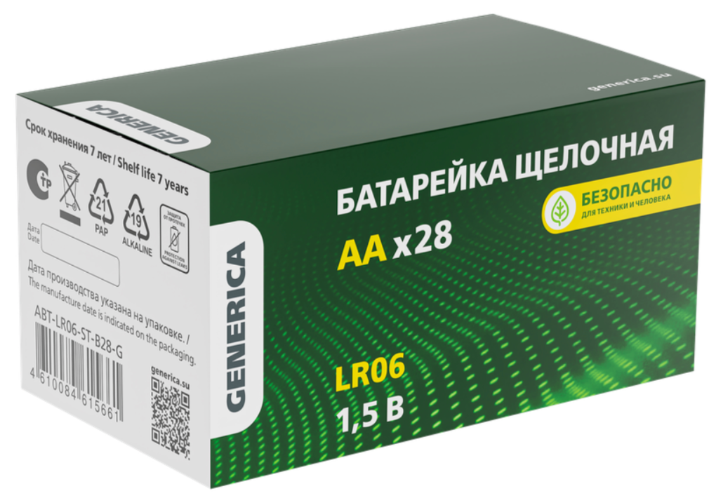 Батарейка щелоч. Alkaline LR06/AA (28шт/бокс) GENERICA